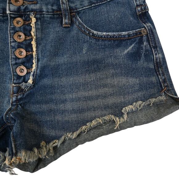 Free People Womens 26 Exposed Button Fly Cutoff Denim Jean Shorts - Picture 5 of 10